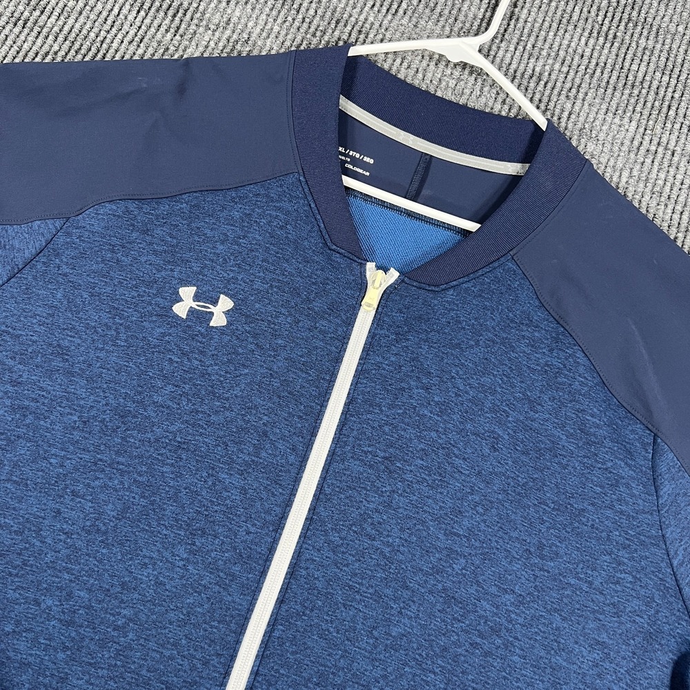 Under Armour Jacket Mens 3XL Blue Long Sleeve Cold Gear Loose Fit Full Zip